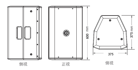 PRS樱桃视频污污污污 TW系列 全频音箱-剧场樱桃视频污片 演出 舞台樱桃视频污污污污-无源音箱TW12三视图